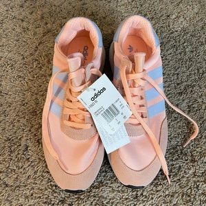 NWT adidas peach pink athleisure running sneakers